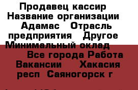 Продавец-кассир › Название организации ­ Адамас › Отрасль предприятия ­ Другое › Минимальный оклад ­ 26 500 - Все города Работа » Вакансии   . Хакасия респ.,Саяногорск г.